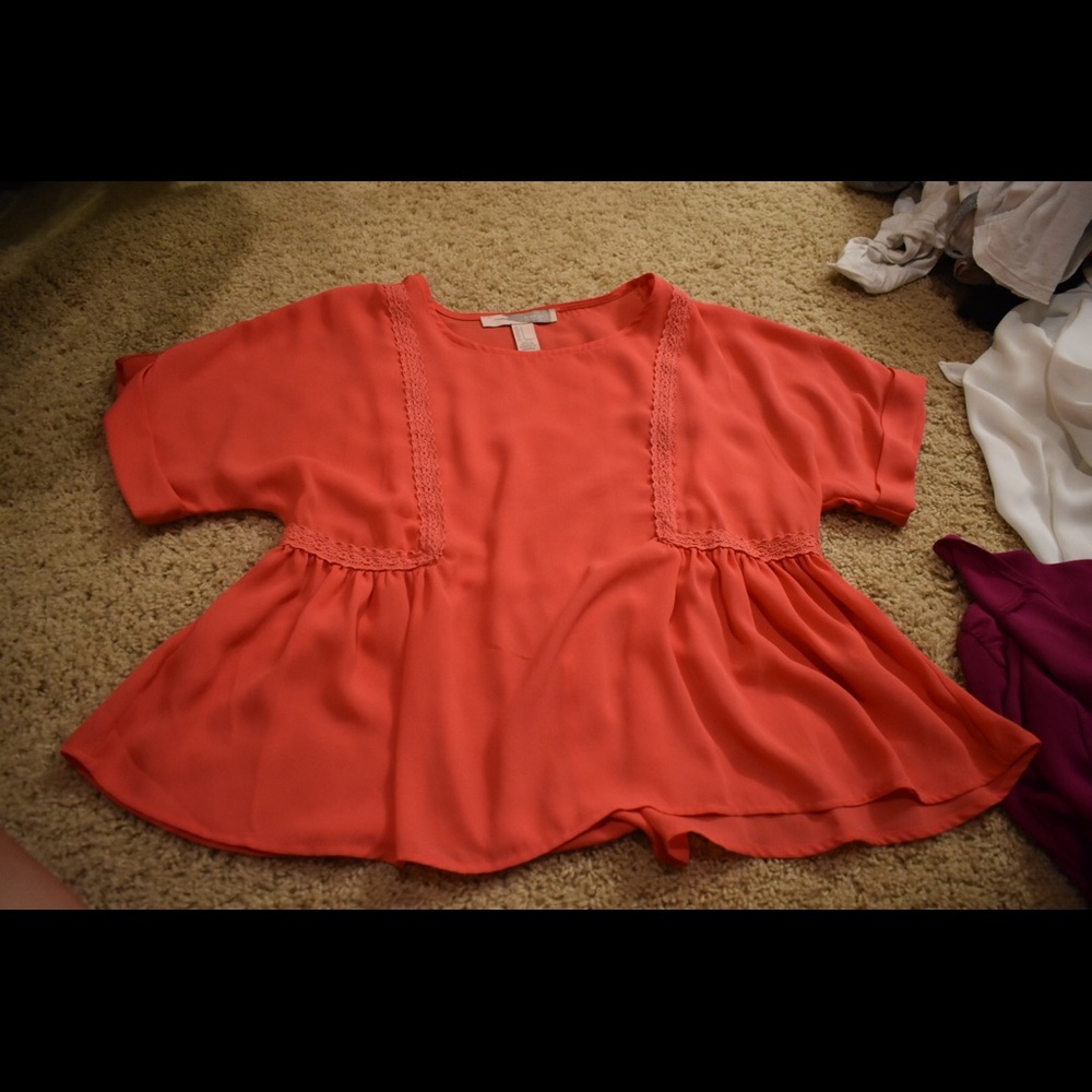 Coral blouse